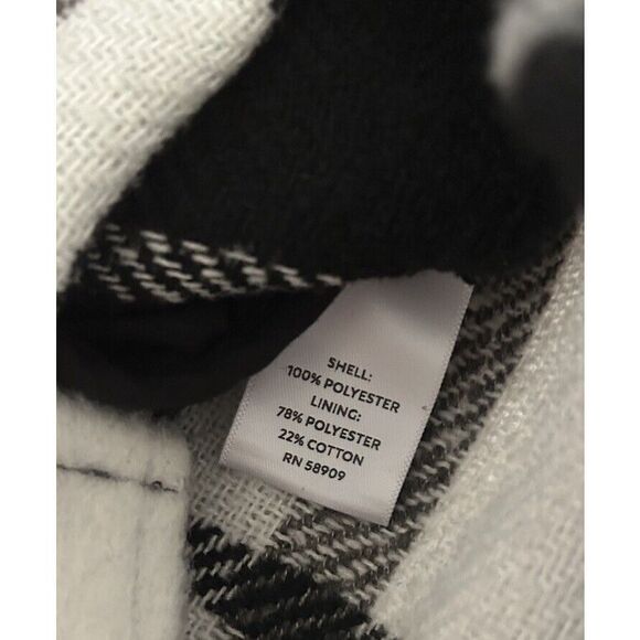 WESTBOUND Women's Plaid Shacket Black Gray Size Small Pockets Button Front - Picture 5 of 9